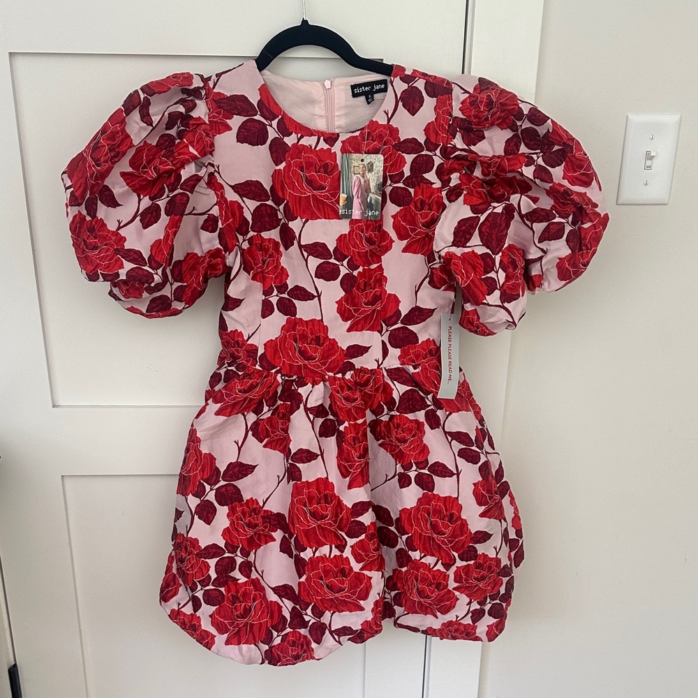 Sister Jane Wild Berry Floral-Jacquard Dress - size S - new with tags